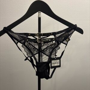 Honey Birdette Black Lace Strappy Panties